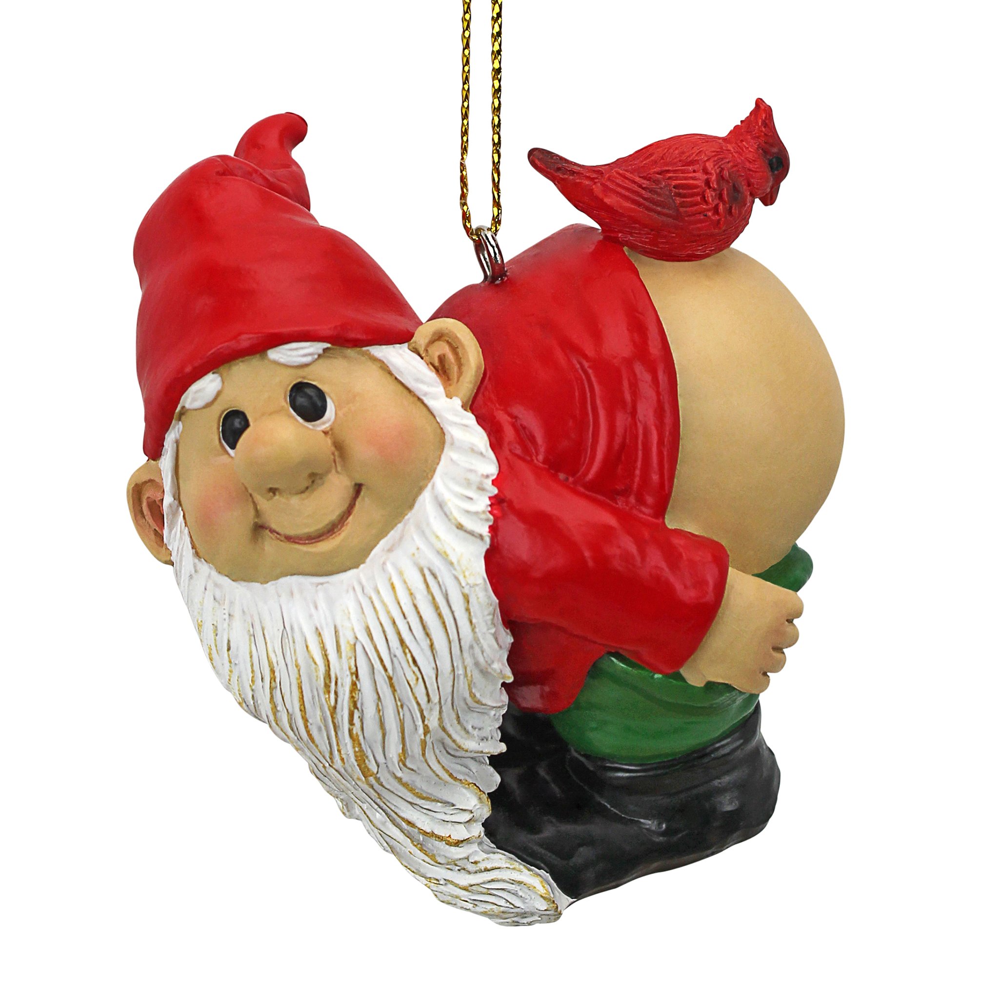 Design Toscano QM17011 Christmas Ornament - Garden Gnomes Figurine - Loonie Moonie Gnome - Naughty Gnomes - Mooning Gnomes Statues - Christmas Decorations