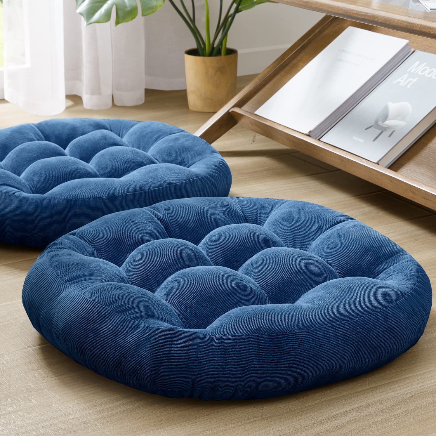 Floor Cushion Pillow Set of 2, Round Large Pillows