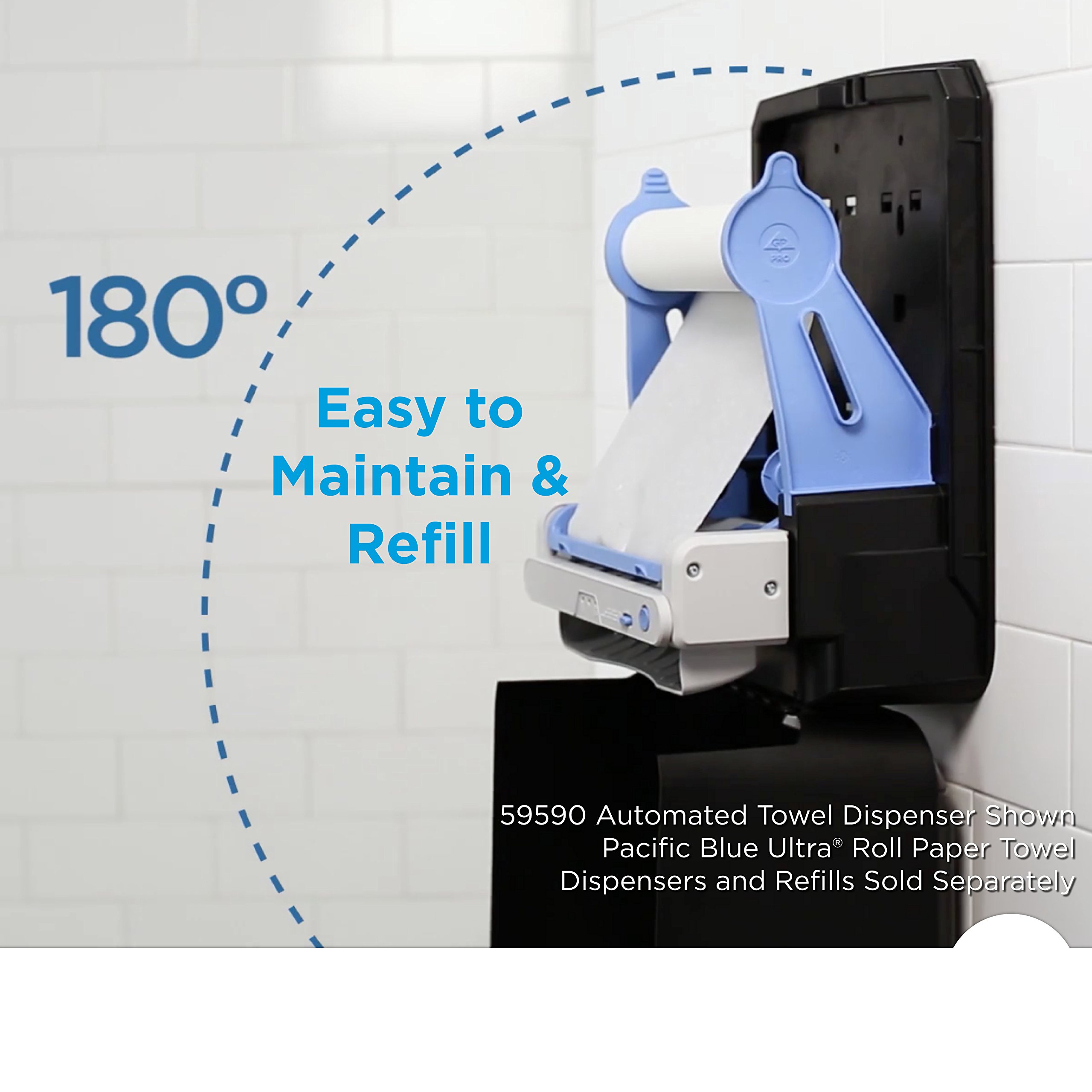 Pacific Blue Ultra 26491 Hardwound Roll Paper Towels, Georgia-Pacific Rolled Towel Refill, 7.87" W x 1150' L, White (Pack of 3)