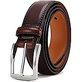 DOOPAI Mens Dress Belt - Genuine Leather Dress Belts For Men,Casual Suit Jeans Belt-Single Prong Buckle black belt