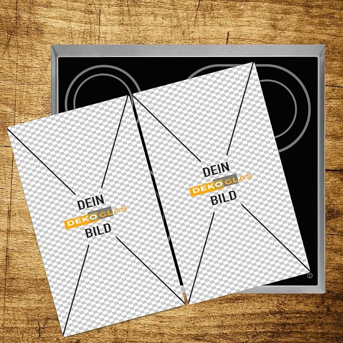 Dekoglas Ceranfeldabdeckung Mit Eigenem Druck Zweiteilig Gerade 2x 52x30cm Eigenes Foto Auf Glas Als Geschenk Idee Herabdeckplatte Amazon De Kuche Haushalt