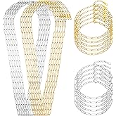 Swyabi 20 PCS Paperclip Chain Bracelet Necklace Kit Stainless Steel Charm Bulk Chains with Extender for DIY Jewelry Making Supplies Accessories (Gold + Steel）