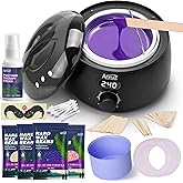 ANRUZ Waxing Kit for Women Men - Digital Wax Kit for Hair Removal with Post-Wax Cream, Silicone Bowl & 55 More Accessories, at Home Use Warmer for Body, Bikini, Eyebrow, Face, Sensitive Skin