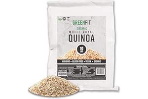 Royal Organic White Quinoa | OA Quinoa Now Greenfit | Non-GMO, Gluten-Free, Vegan, and Organic | Complete Protein, High Fiber, Low-Calorie White Quinoa | (10 Pound - Pack of 1)