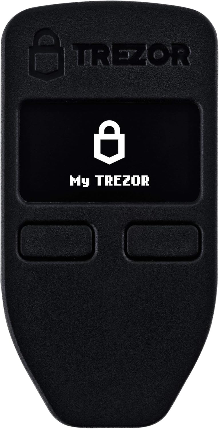 Trezor One - Bitcoin Hardware Wallet - Cold Storage for Cryptocurrency - Ultimate Security and Protection - Supports Multiple Coins Including Ethereum and ERC-20 - Black