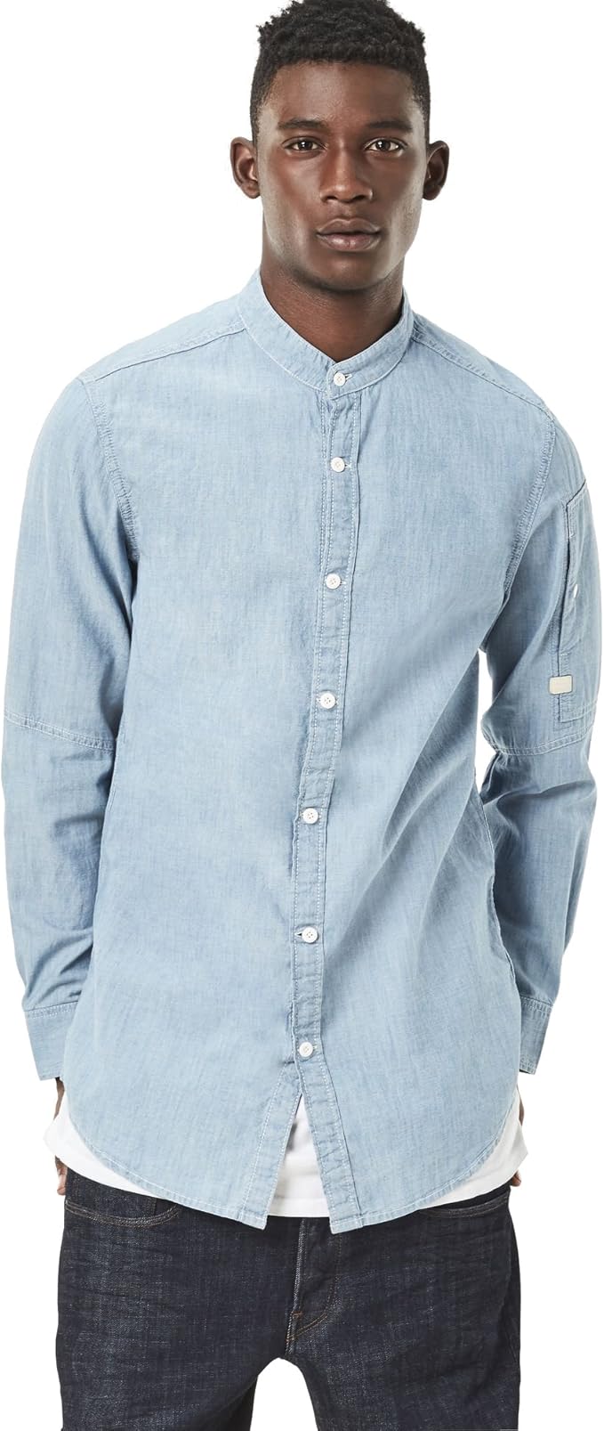 Amazon G Star Raw ジースターロゥ Stalt ロング デニムシャツ 長袖 シャンブレー デニム メンズ シャツ 通販