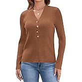 Blooming Jelly Womens Dressy Sweater V Neck Pullover Lightweight Long Sleeve Bussines Casual Tops Fall Old Money Clothes