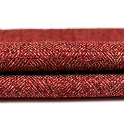Mcalister Textiles Herringbone Brick Red Wool Feel Upholstery