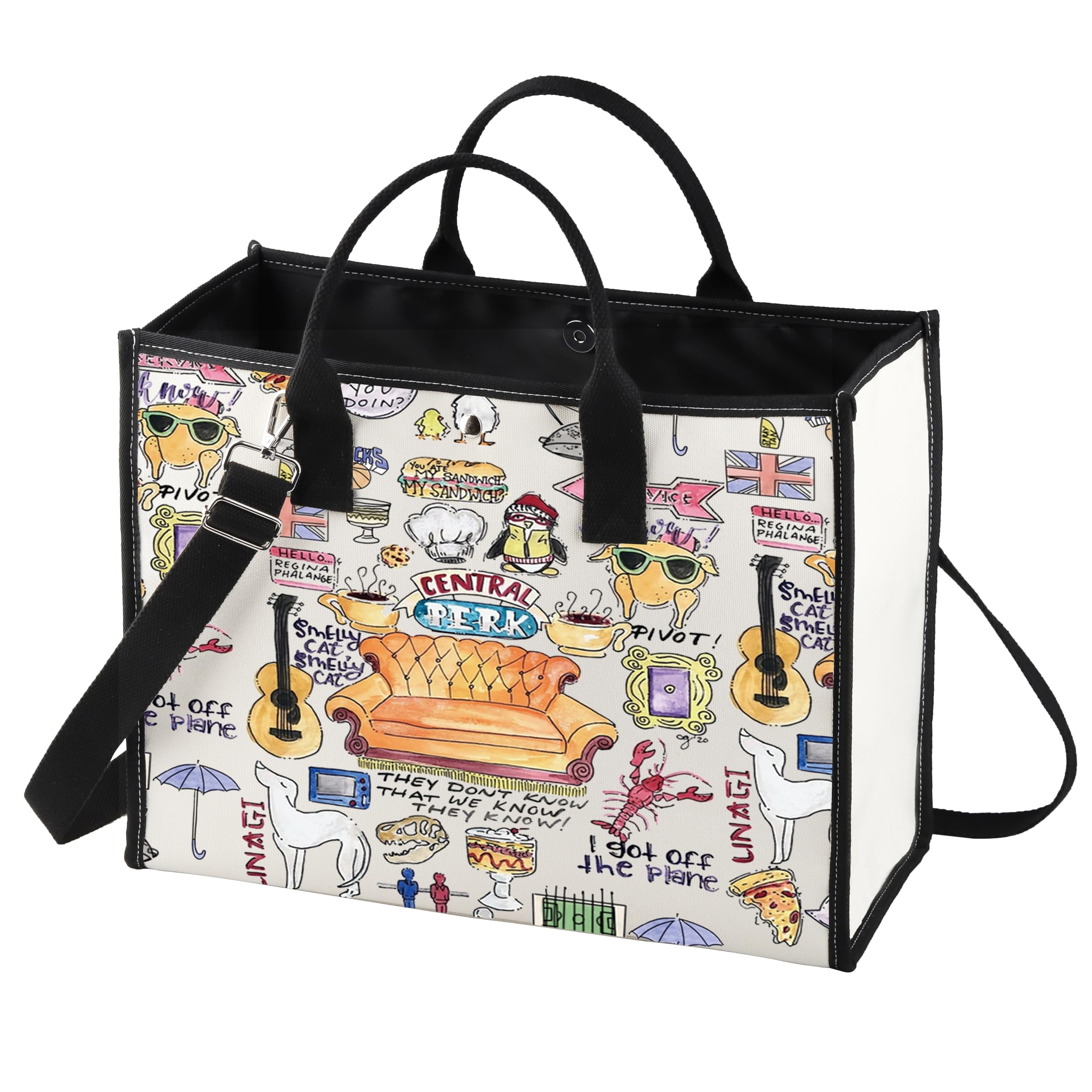 BWWKTOP Friend TV Show Tote Bag Friend TV Show Gifts Friend TV Show Merchandise Friend Central Park Shoulder Bag, Hello Reading BG