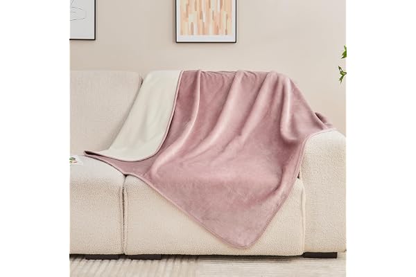 Yaning Waterproof Blanket Bed Cover 40"x60" for Adults or Pets, Dusty Pink | Soft Pet Blanket for Dogs Cats, Reversible Leakp