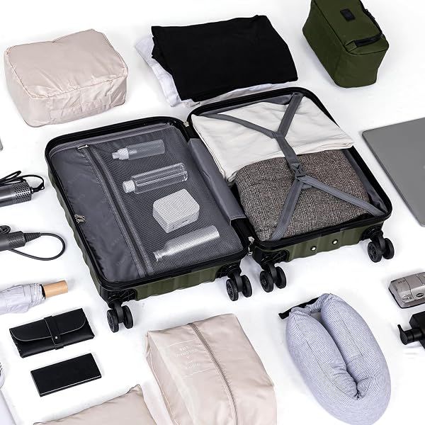 EEEZA LUGGAGE SETS 3 PIECE,SUITCASES WITH WHEELS,CARRY ON LUGGAGE SET 22X14X9 AIRLINE APPROVED,HARDSHELL LUGGAGE SETS WITH TSA LOCK,20 INCH CARRY ON SUITCASE