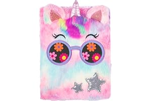 VOTUM Fuzzy Sketch Book: Personalized Artist Sketchbook: Sketching, Drawing and Creative Doodling. Notebook and Sketchbook to Draw and Journal (Unicorn)