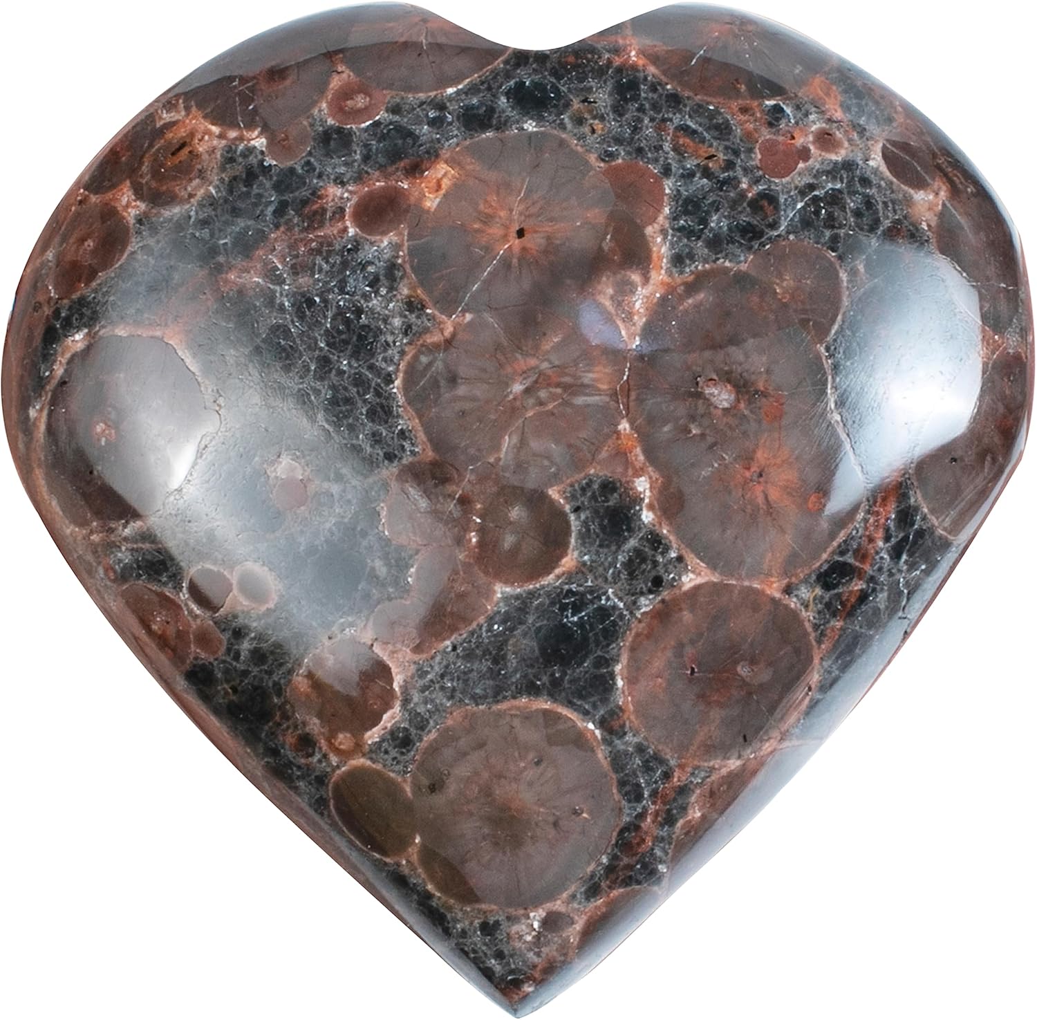 Indoor Fountains & Accessories - Crocon 50mm Peanut Jasper Heart Stone Big Heart Shape Puff Stones Set 450+ Carats Pocket Crystal Healing Tumble Collection Palm Worry Stone Good Luck Charm Meditation Gift Craft Home Decor