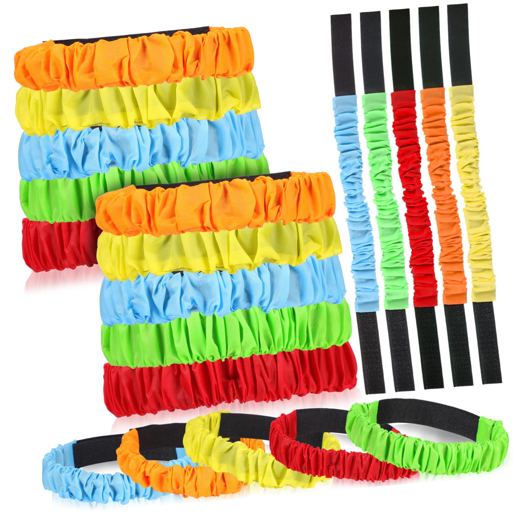 STOBOK 20Pcs Elastic Legged Race Bands for Kids and Adults and Supple Three Leg Race Ropes for Outdoor Sports Day Backyard Games and Team Activities