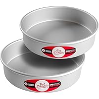 Fat Daddio's Anodized Aluminum Round Cake Pans, 2 Piece Set, 8 x 2 Inch