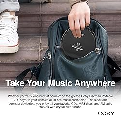 Coby Portable CD Player with Headphones, FM Radio