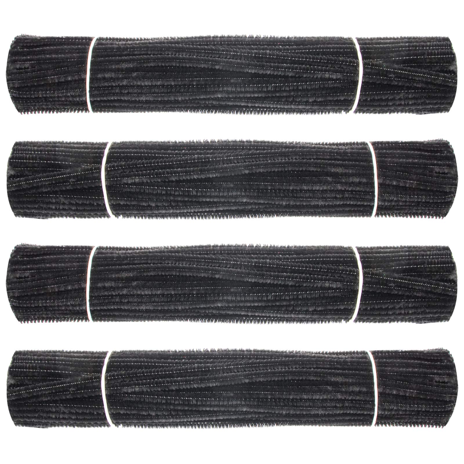 Waycreat 400 Pieces Pipe Cleaners Black Chenille Stem for DIY Art Craft Decorations (6mm x 12 Inch)