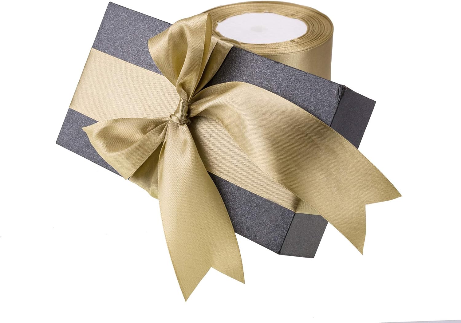 ATRBB 25 Yards 1-1/2 inch Wide Satin Ribbon Perfect for Wedding,Handmade Bows and Gift Wrapping(Old Gold): Arts, Crafts & Sewing