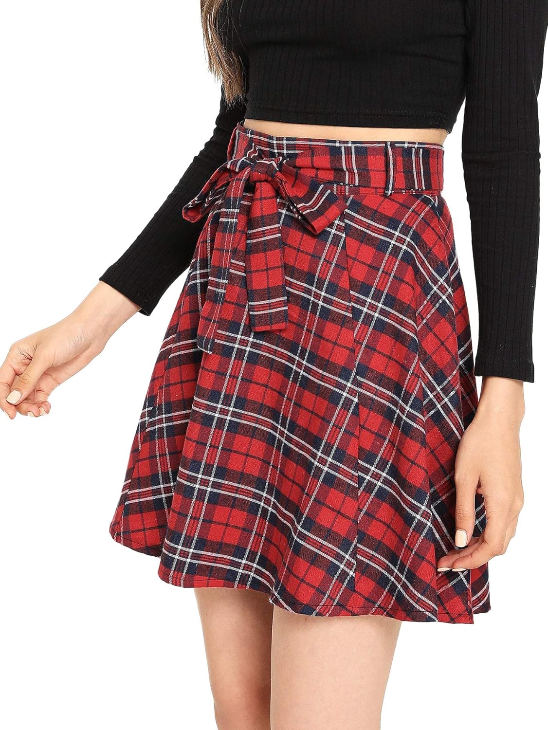 Milumia Women Plaid Casual Cheerleader Mini Pleated A Line High Waisted Skater Skirts at  Women’s Clothing store