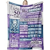 50th Birthday Gifts for Her Calibron Throw Blanket , 50th Birthday Gifts for Women, 50 Year Old Gifts for Women Soft Blanket 60 * 50in Happy 50th Birthday Gifts