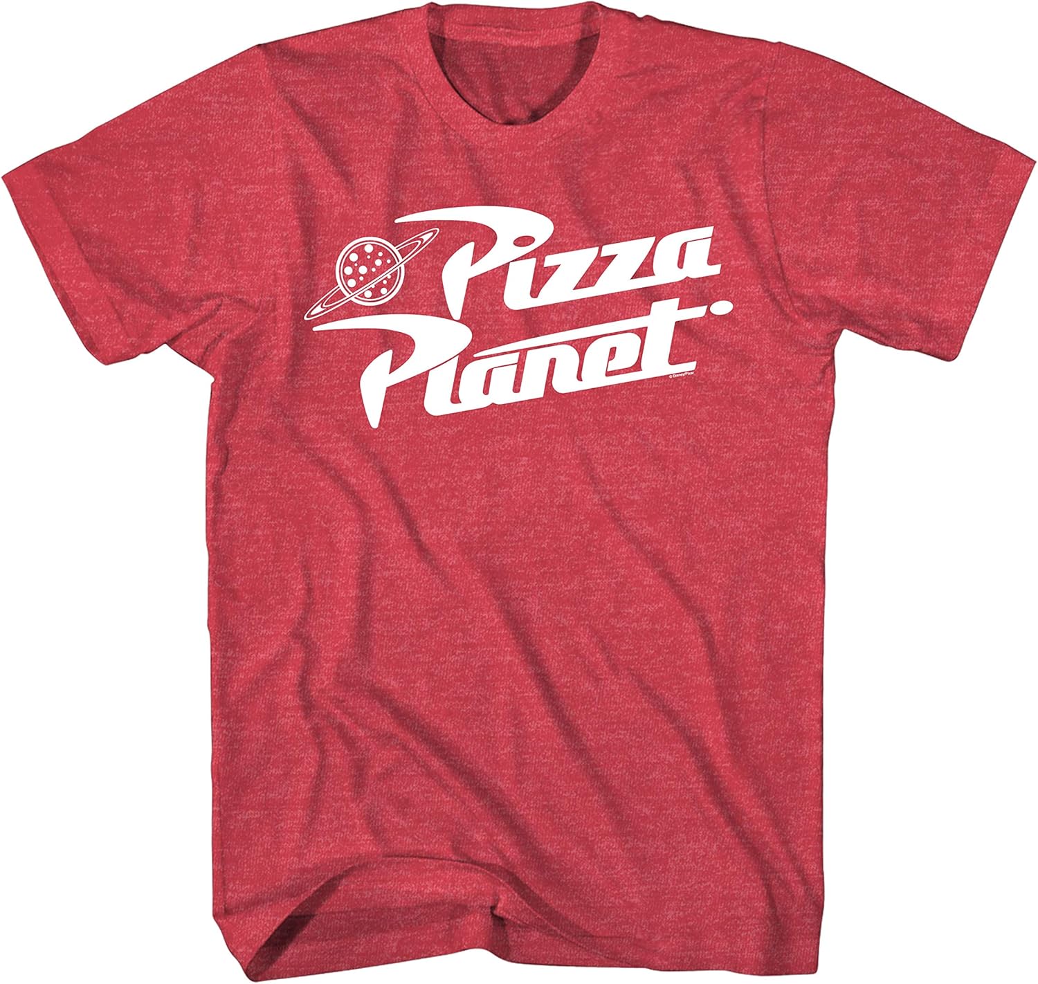 Toy Story Pizza Planet Delivery Adult Heather Red T-Shirt: Clothing