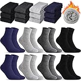 Coume 48 Pairs Thermal Men Socks Bulk Winter Warm Wool Hiking Thick Socks Cold Weather Warm Gifts for Homeless Donation