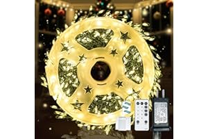 Dailyart Fairy Lights Plug in 500 Led with Remote 42Ft String Light with Timer Waterproof Lights for Bedroom Wreath Party Window Wedding Decoration Warm White Green Wire
