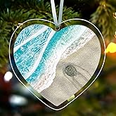 Sea Turtle Christmas Tree Ornaments 2025, Acrylic Hanging Ornaments Ocean Turtle Pendant Decorations, Beach Christmas Ornaments for Home Decor (Sea)