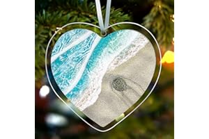 QETRABONE Christmas Tree Ornaments - Sea Turtle Christmas Ornaments 2023, Acrylic Christmas Hanging Ornaments Ocean Turtle Pendant Decorations for Christmas Tree, Beach Christmas Ornaments for Home Decor (Sea)