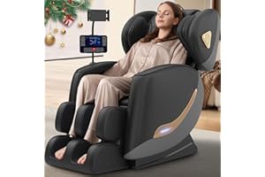2026 Massage Chair Full Body, Zero Gravity Massage Chairs Recliner with 10 Fixed Rollers, 20 Auto Modes, 8 Airbag, Waist and Back Heating, Bluetooth, Touch Screen Controller, Gift (Upgraded Black)
