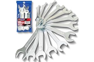 SABLUE Super-Thin Open End Wrench Set, Metric 13-Piece, 7mm to 24mm, Ultra-Slim Design, Double Ended Cone Wrench Spanner Tool Kit (A01)