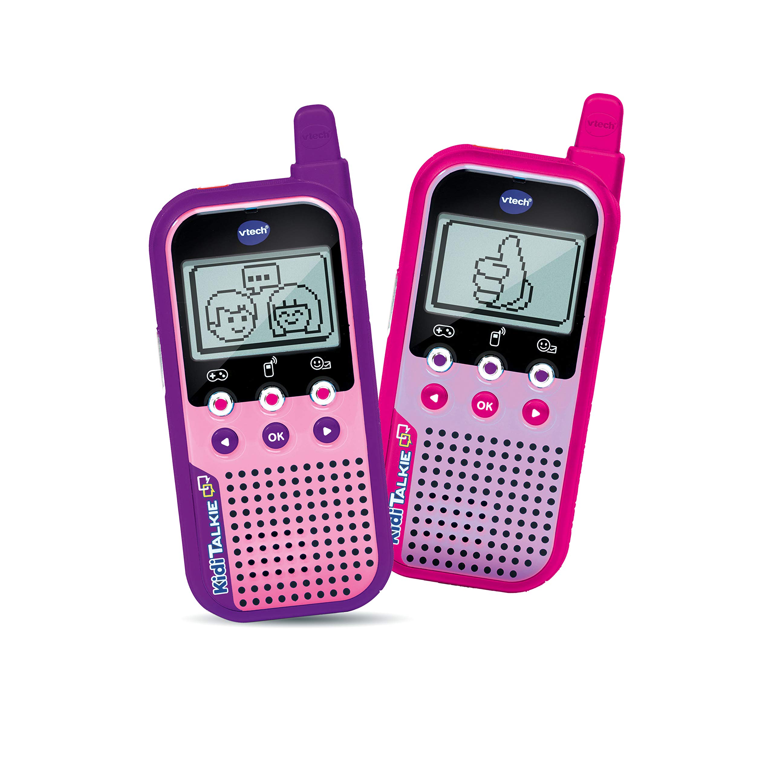 Vtech – Kidi Pink Talkie – Walkie Talkie for Children with Screen and Games, Electronic Educational Toy – Version FR