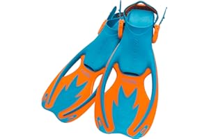 Cressi Rocks Fins, Kids Open Heel Short Fins with Adjustable Straps for Snorkeling and Swimming Quality Since 1946
