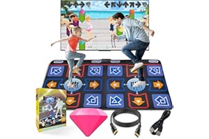 Damcoola Dance Mat for Adults and Kids - Plug and Play TV Electronic Dance Mat Game, Wireless Dance Pad, Fun Dance Fitness Games for Kids, Christmas and Boys and Girls Birthday Gift Ideas, Blue