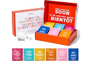 Thoughtfully Gourmet, Sending Positive Vibes Tea Gift Set, Tea Sampler Includes 6 Flavours of Tea with Uplifting Quotes, Grea