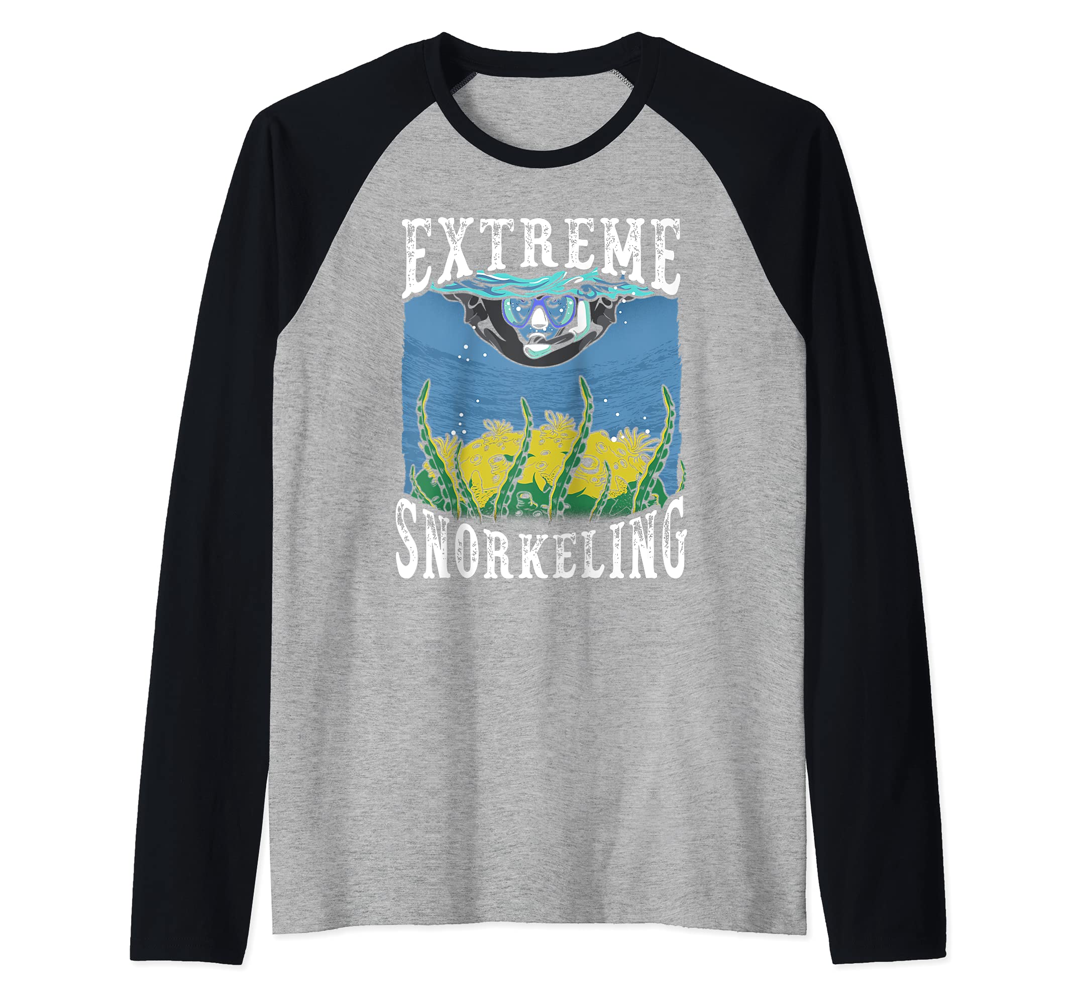 Extreme Snorkeling Raglan Baseball Tee