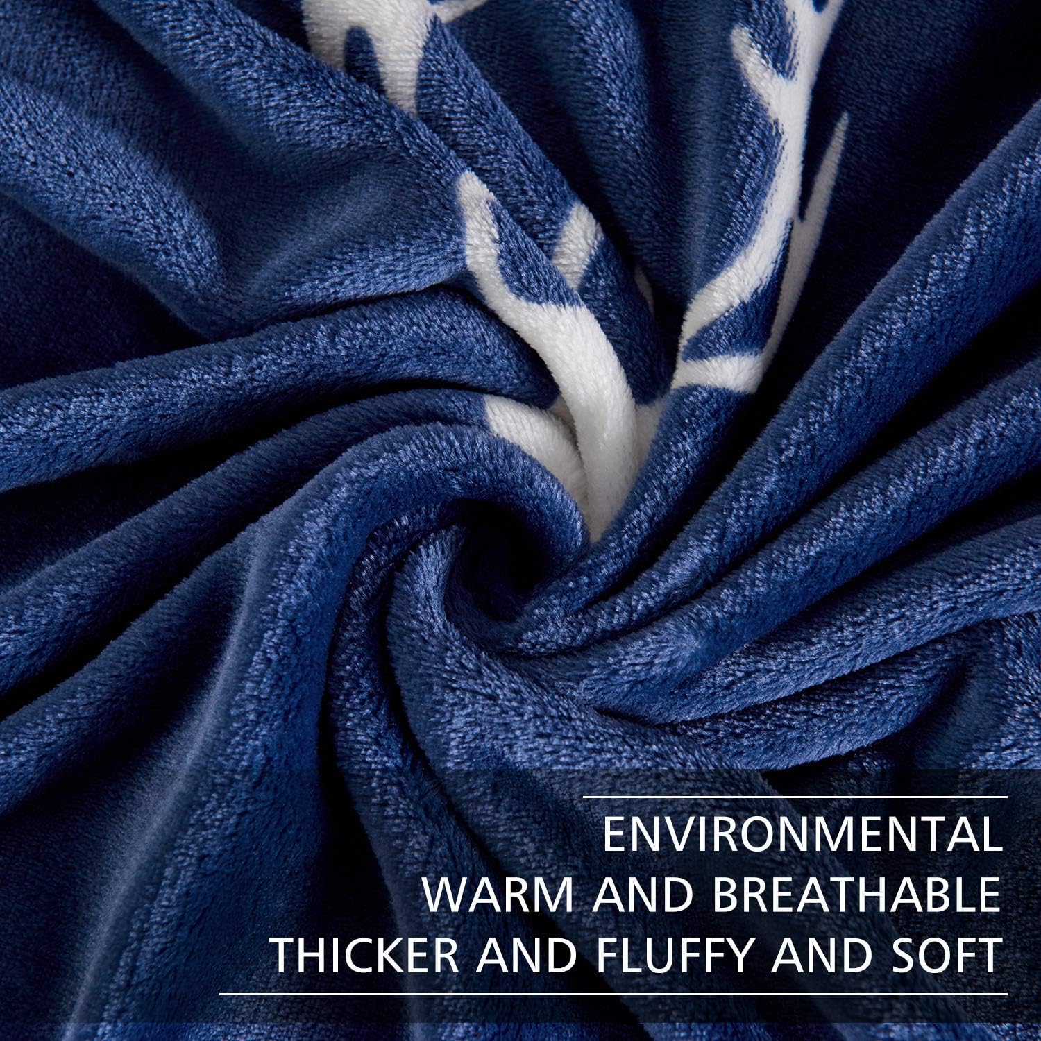 ZYL Flannel Fleece Throw Blanket, Lightweight All-Season Plush Blanket, Microfiber Fluffy Blanket for Couch(Throw, Deer): Home & Kitchen