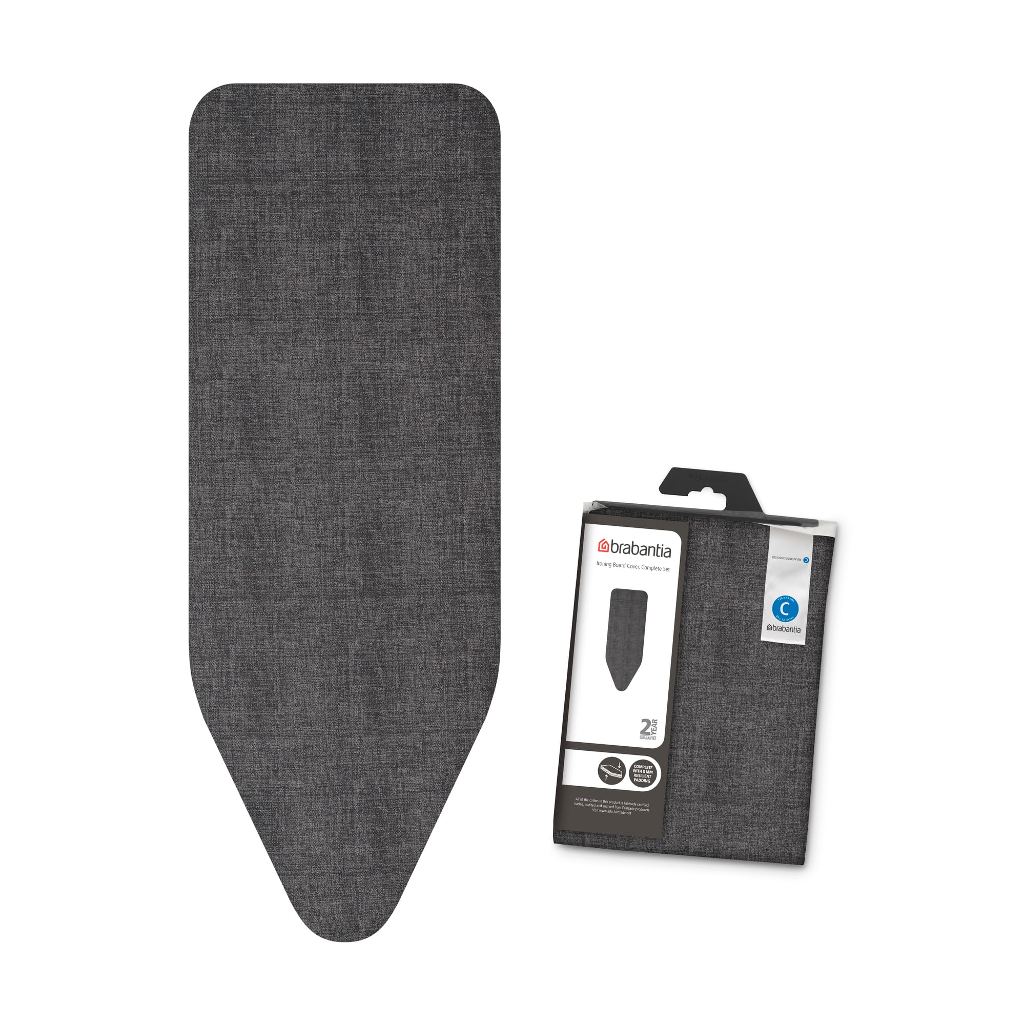 Photo 1 of Brabantia Size C (49 x 18 inches) Replacement Ironing Board Cover with Thick Foam & Felt Padding (Denim Black) Easy-Fit, 100% Cotton