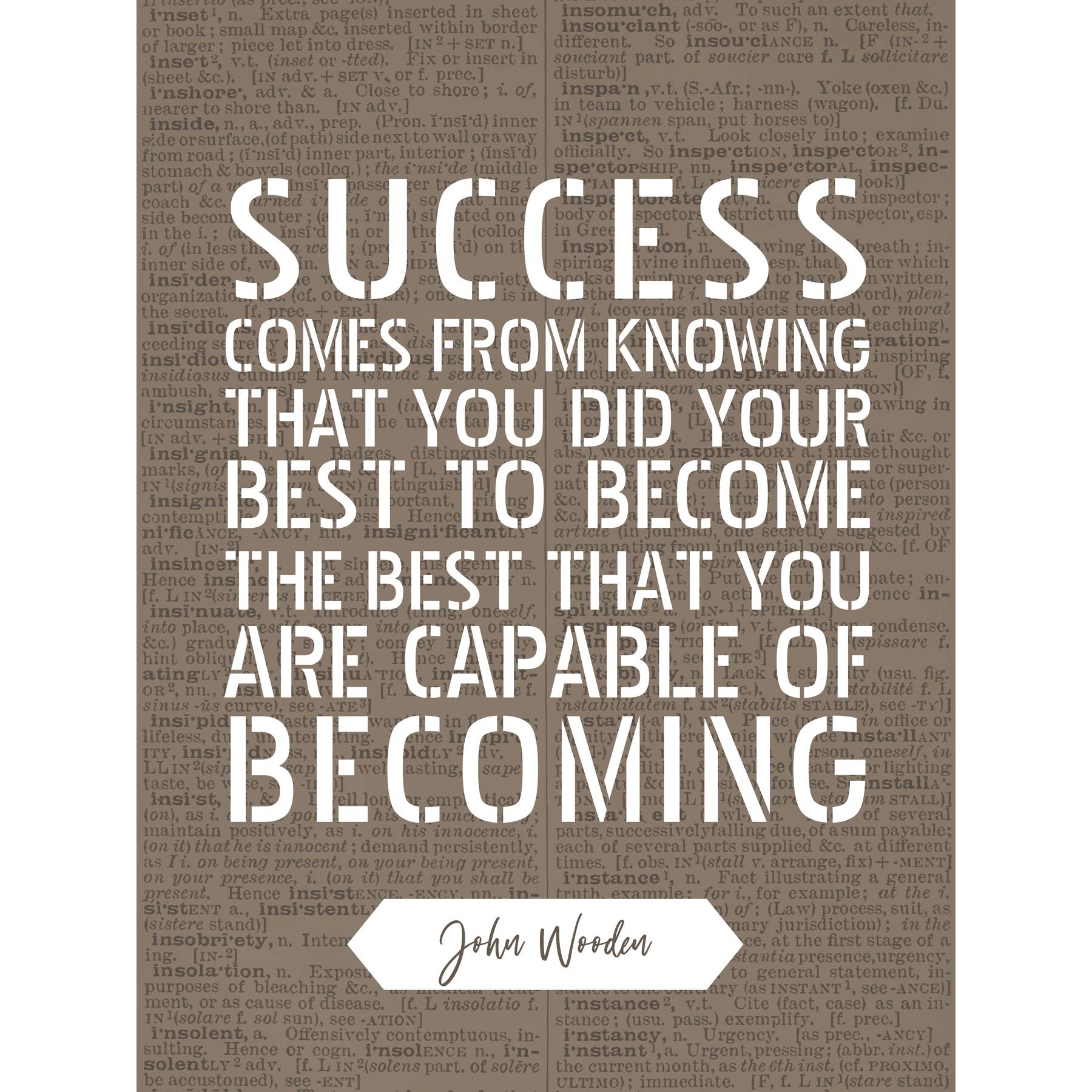 Artery8 Quote John Wooden Success Your Best Basketball Coach Premium Wall Art Canvas Print 18X24 Inch