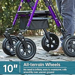 ELENKER All-Terrain Upright Rollator Walker, Stand