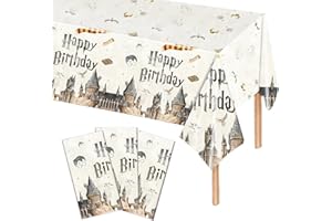 AURORAPARTY 3pcs Birthday Party Tablecloth Movie Party Plastic Disposable Rectangular Watercolor Table Cover Kids Boys Birthday Decorations 54 * 108inch