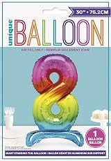 Unique Rainbow Standing Number 8 Foil Balloon 30 Inches Party Balloon view 2