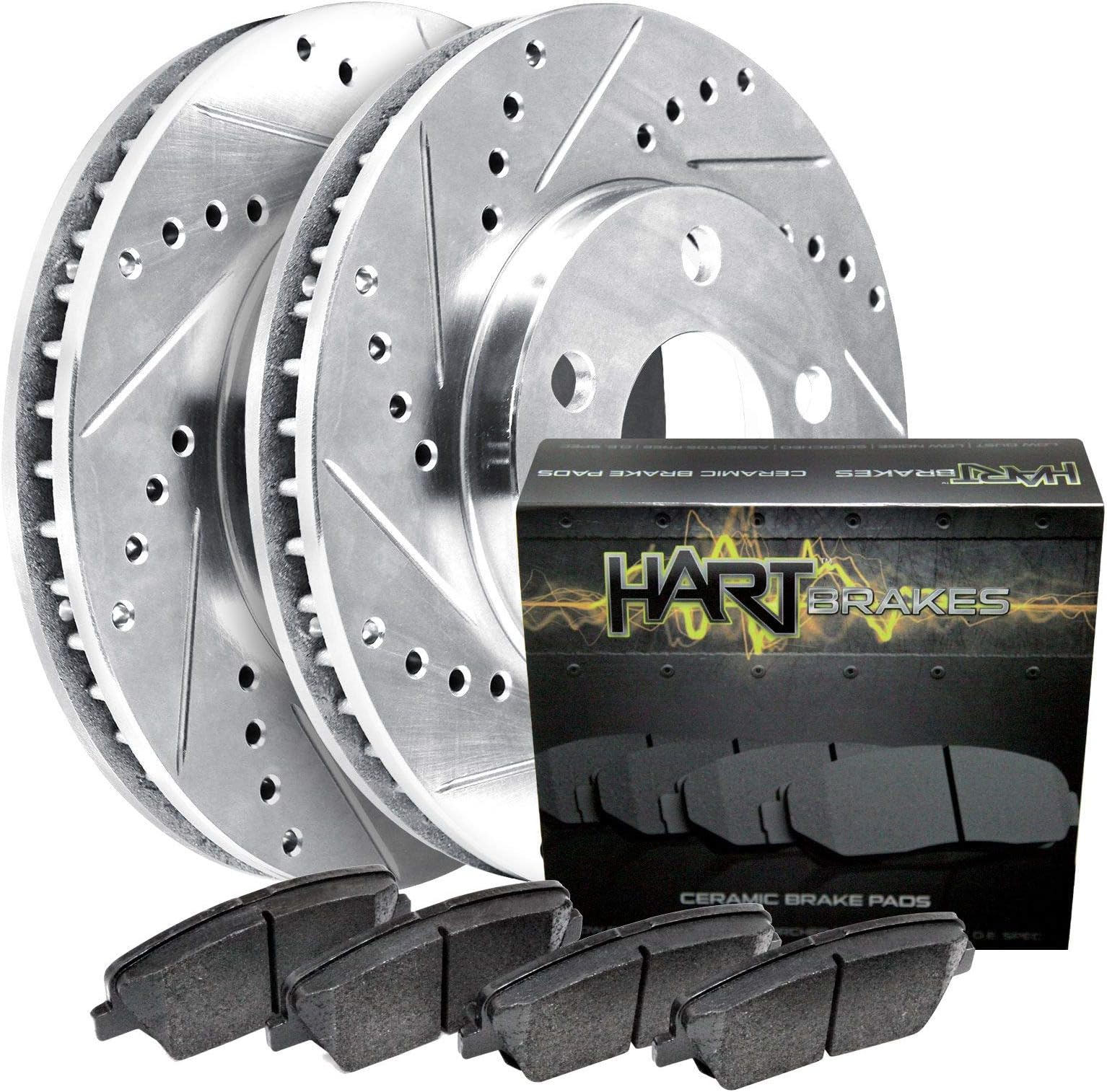 Hart BrakesFront Brakes and Rotors Kit |Front Brake Pads| Brake Rotors and Pads| Ceramic Brake Pads and Rotors - PHCF.42126.02
