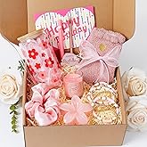 Birthday Gifts for Teen Girls, Gift Baskets for Women, Thinking of You Gifts for Her, Women, Sister, Daughter, Friends, Granddaughter, Teenage Girls, Daisy Flower Printed Glass Cup Gift Set 9-PCS
