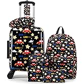 Rosamo Kid’s Luggage Set 6 Piece Suitcase Set 16’’ Hardside Luggage with Spinner Wheels Girls Boys Carry on Luggage Travel Rolling Luggage Airline Approved