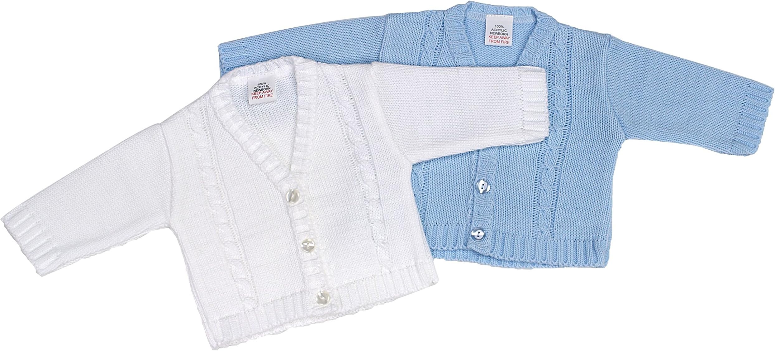 Dandelion Baby Boy Cable Knitted Bolero Cardigan for Newborn - 18 Months (12-18 Months, Blue)