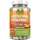 DACHA Natural Liposomal Vitamin C - 1700mg, 200 Capsules, Immune System & Collagen Booster, High Absorption Fat Soluble VIT C, Buffered, Skin Vitamins, Vegeterian, Vegan