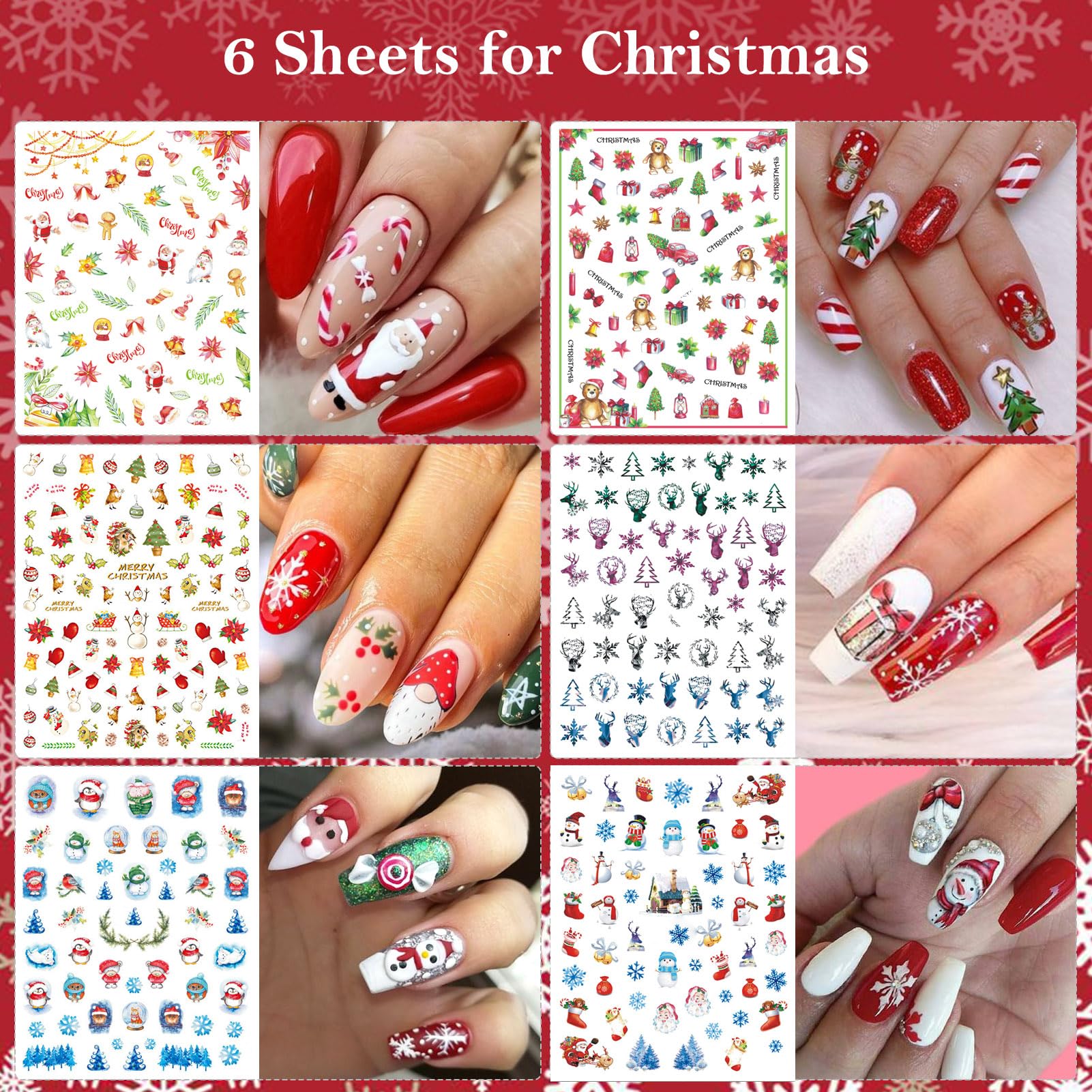 30 Sheets All Holiday Nail Stickers, Thanksgiving Independence Christmas Valentine's HalloweenDay Nail Art Decals Mixed All Season Set, Self-Adhesive Design Year-Round Manicure Decorations Supplies - Image 5