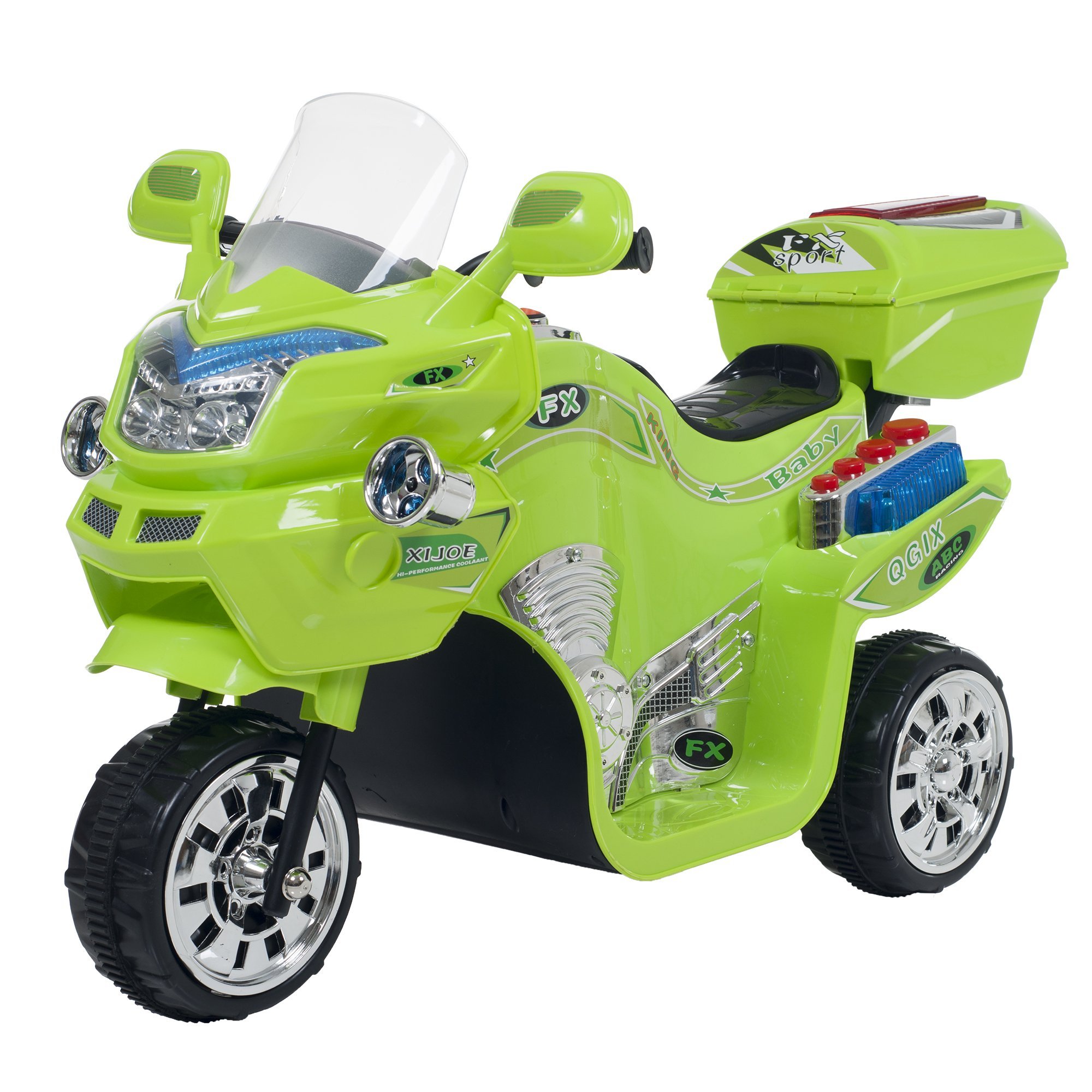 Ride on Toy, 3 Wheel Motorcycle Trike for Kids by Rockin' Rollers – Battery Powered Ride on Toys for Boys and Girls, 2 - 5 Year Old - Green FX
