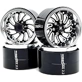 HOBBYSOUL 2.2 Beadlock Wheels Wide 40mm Adjustable Negative Offset Rims for 1/10 RC Crawler TRX4 SCX10 Capra Gen8 Everest gen 7 Pro Upgrades, HS701578
